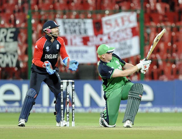 Kevin O'Brien hitting out against England in 2011.