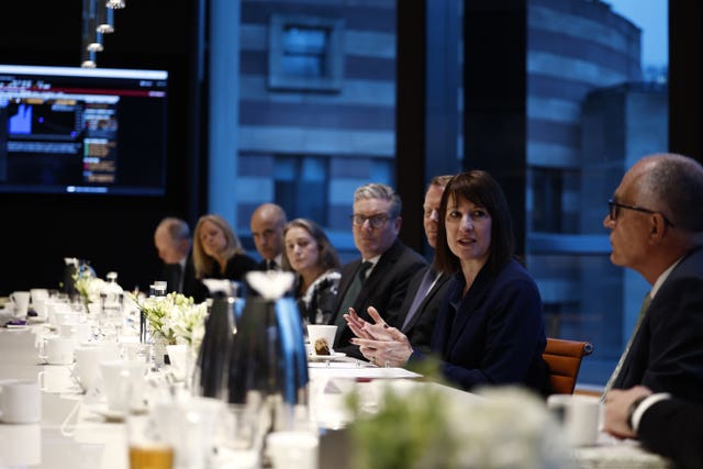 Sir Keir Starmer and Rachel Reeves at large table with business leaders