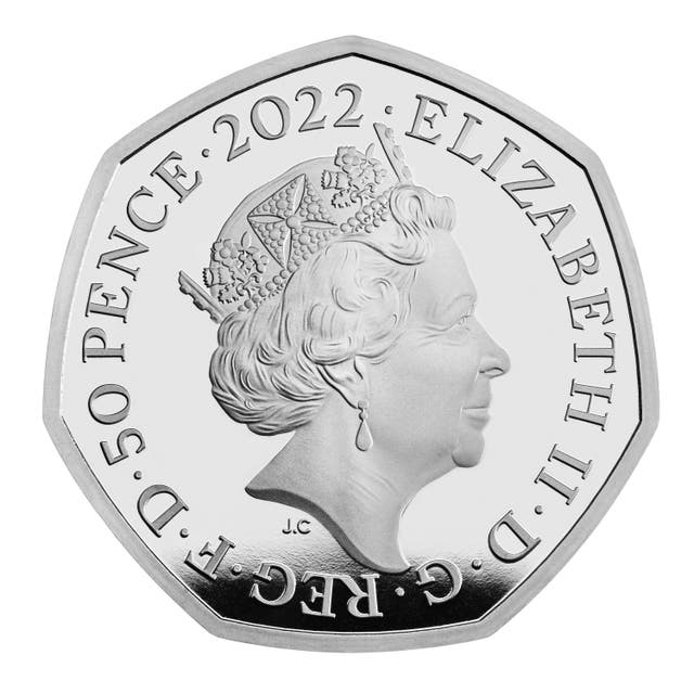 The coin also features an image of the late Queen as it was minted before the late monarch's death (The Royal Mint/PA)