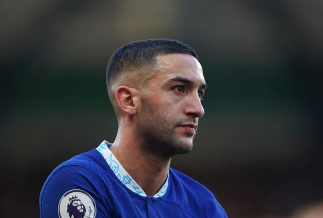 Chelsea’s Hakim Ziyech on the pitch