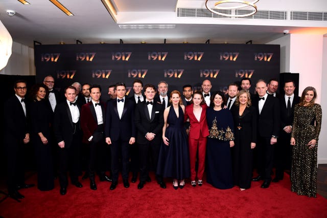 The cast and crew of 1917 at its premiere in London