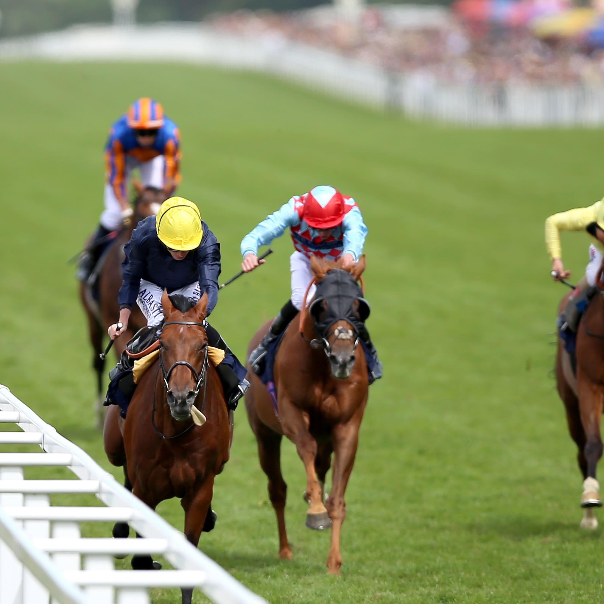 Crystal Ocean (left) was a straightforward winner of the Hardwicke Stakes