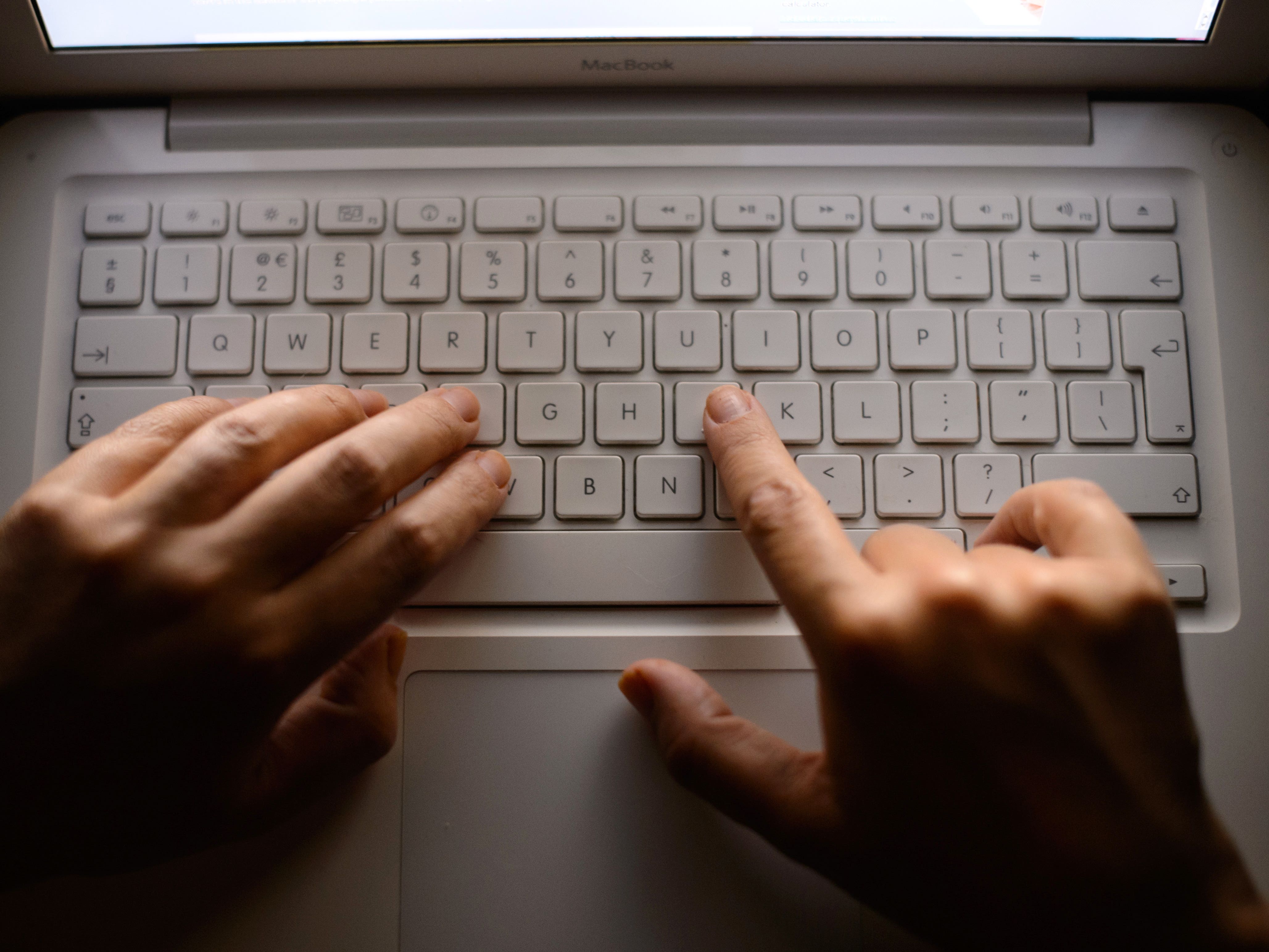 A person using a laptop