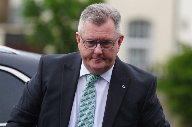 Sir Jeffrey Donaldson arriving at Newry Crown Court