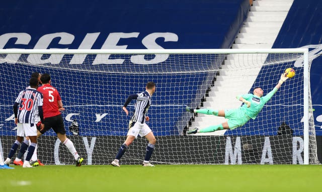 Sam Johnstone makes a stunning last-minute save to deny Harry Maguire a winner in West Brom's 1-1 home draw with Manchester United