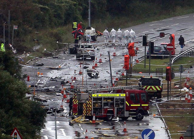 Emergency services on the A27 at Shoreham in West Sussex