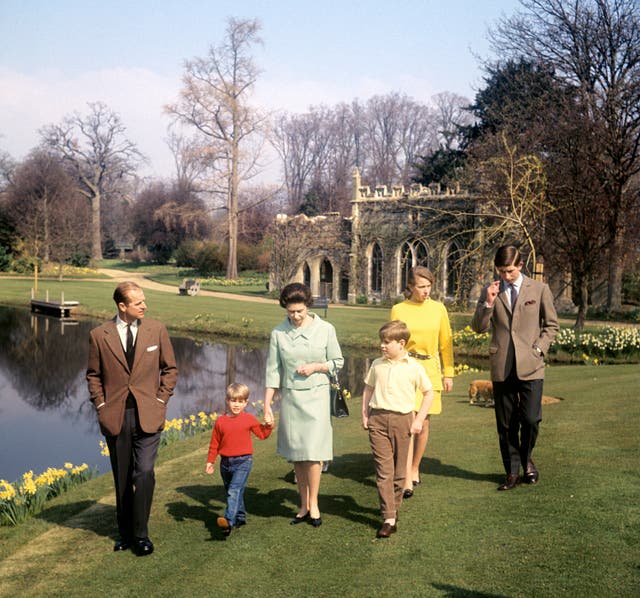 The royal family during filming of the programme 