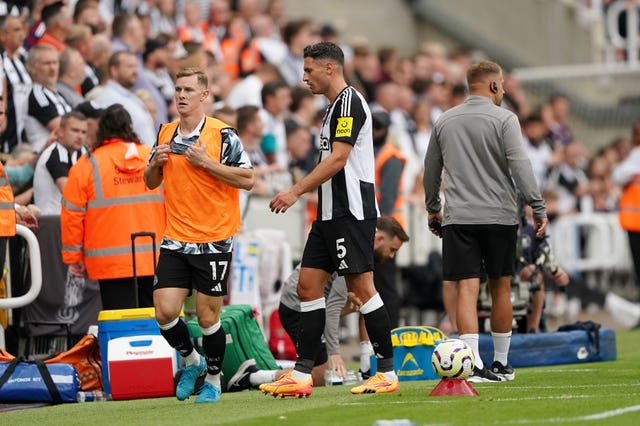 Newcastle's Fabian Schar heads down the tunnel