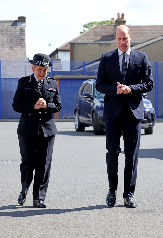 The Duke of Cambridge with Met Commissioner Dame Cressida Dick