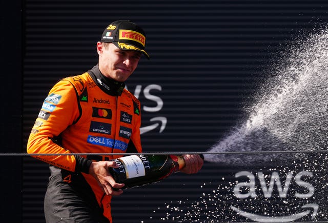 Lando Norris celebrates