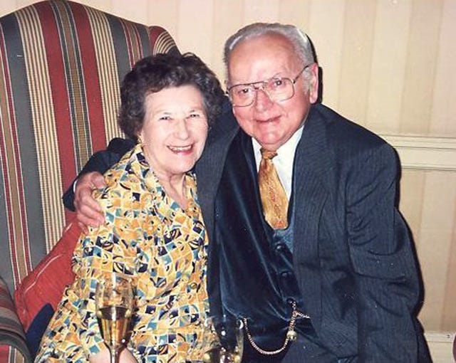 Una Crown with her late husband Jack