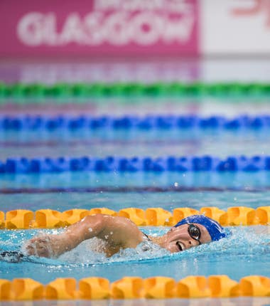 Ellie Simmonds on her way to victory in her 400m freestyle heat at the Glasgow 2015 IPC World Championships