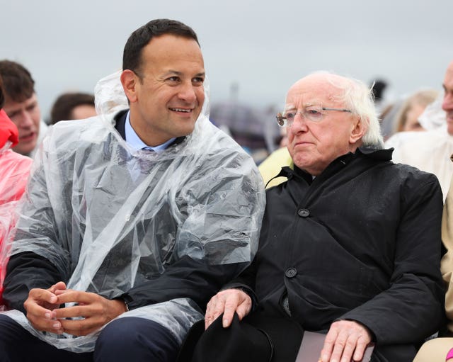 Leo Varadkar with President Micheal D Higgins 