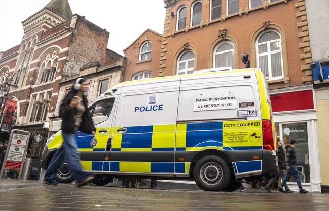 A live facial recognition van parked up