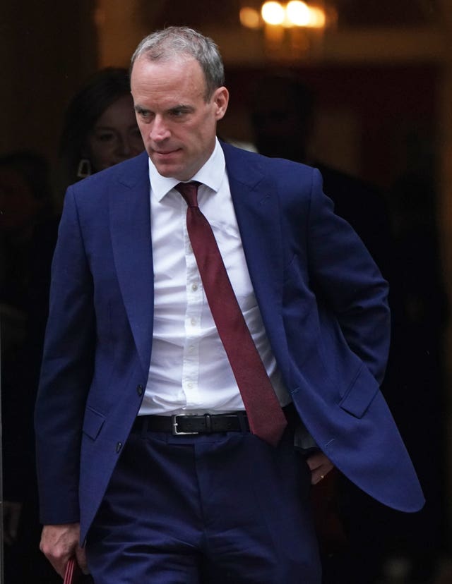 Earlier this year, Dominic Raab called on Russia to help after an attack on US company Colonial Pipeline was linked to criminal group, DarkSide, believed to be in the country. Picture date: Tuesday September 14, 2021.