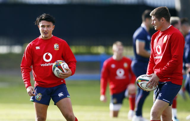 Marcus Smith (left) and Owen Farrell (right have endured a disrupted build-up to the Tonga game