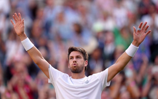 Cameron Norrie celebrates his dramatic win over David Goffin 