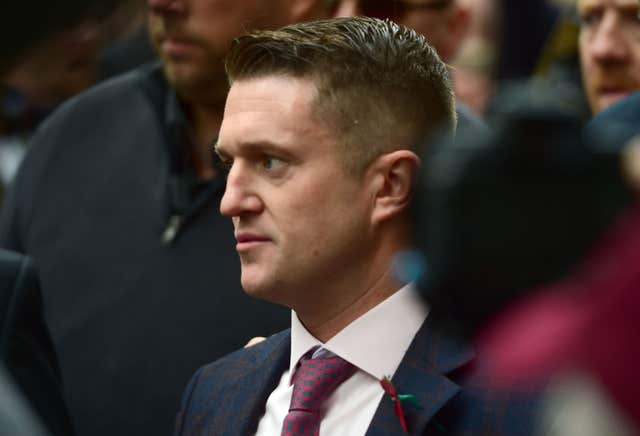 Former English Defence League (EDL) leader Tommy Robinson (David Mirzoeff/PA)