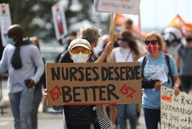 NHS worker protests