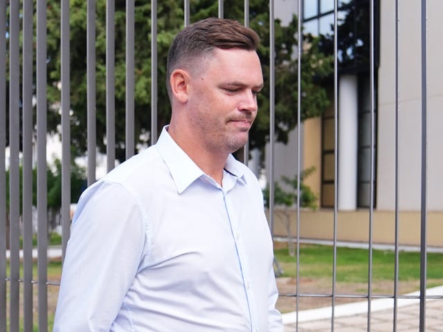 Joshua Foster arriving at Paphos District Court in Cyprus