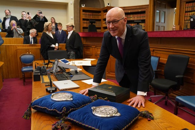 John Swinney is sworn in as First Minister