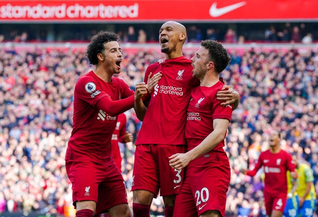 Liverpool players celebrate