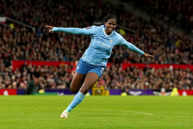 Manchester City’s Khadija Shaw has netted three hat-tricks in four WSL contests