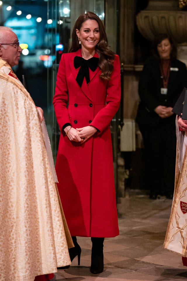 The princess arriving at her Together At Christmas carol service 