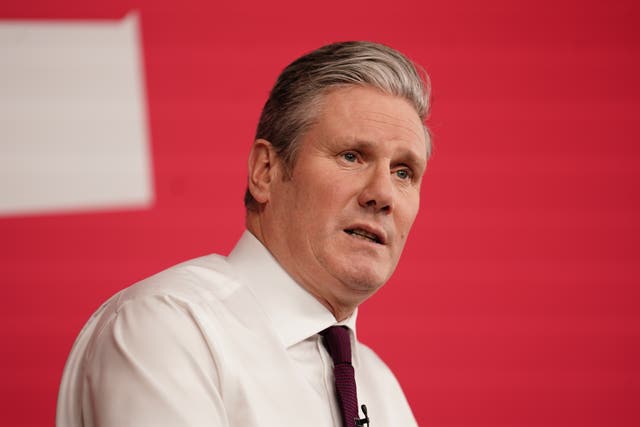 Labour leader Keir Starmer during a press conference at the Labour party headquarters in central London