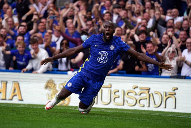 Lukaku celebrates scoring for Chelsea