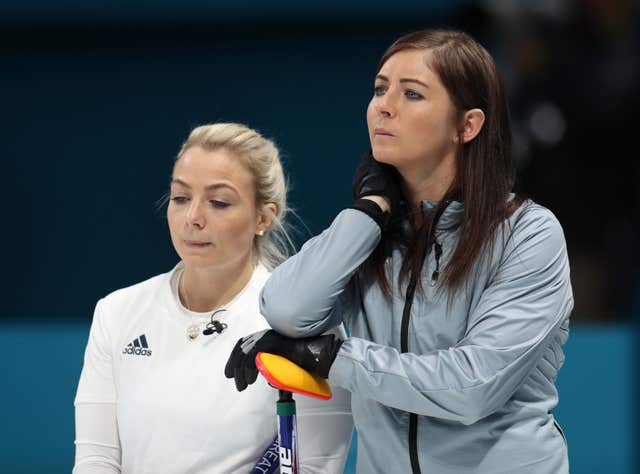 Skip Eve Muirhead, right with team-mate Anna Sloan, was 