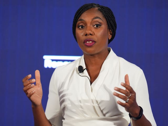 Kemi Badenoch speaking at a Conservative Party leadership campaign event