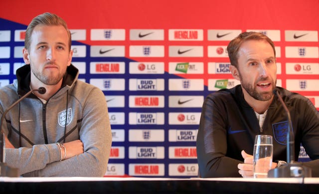 England manager Gareth Southgate (right) and captain Harry Kane