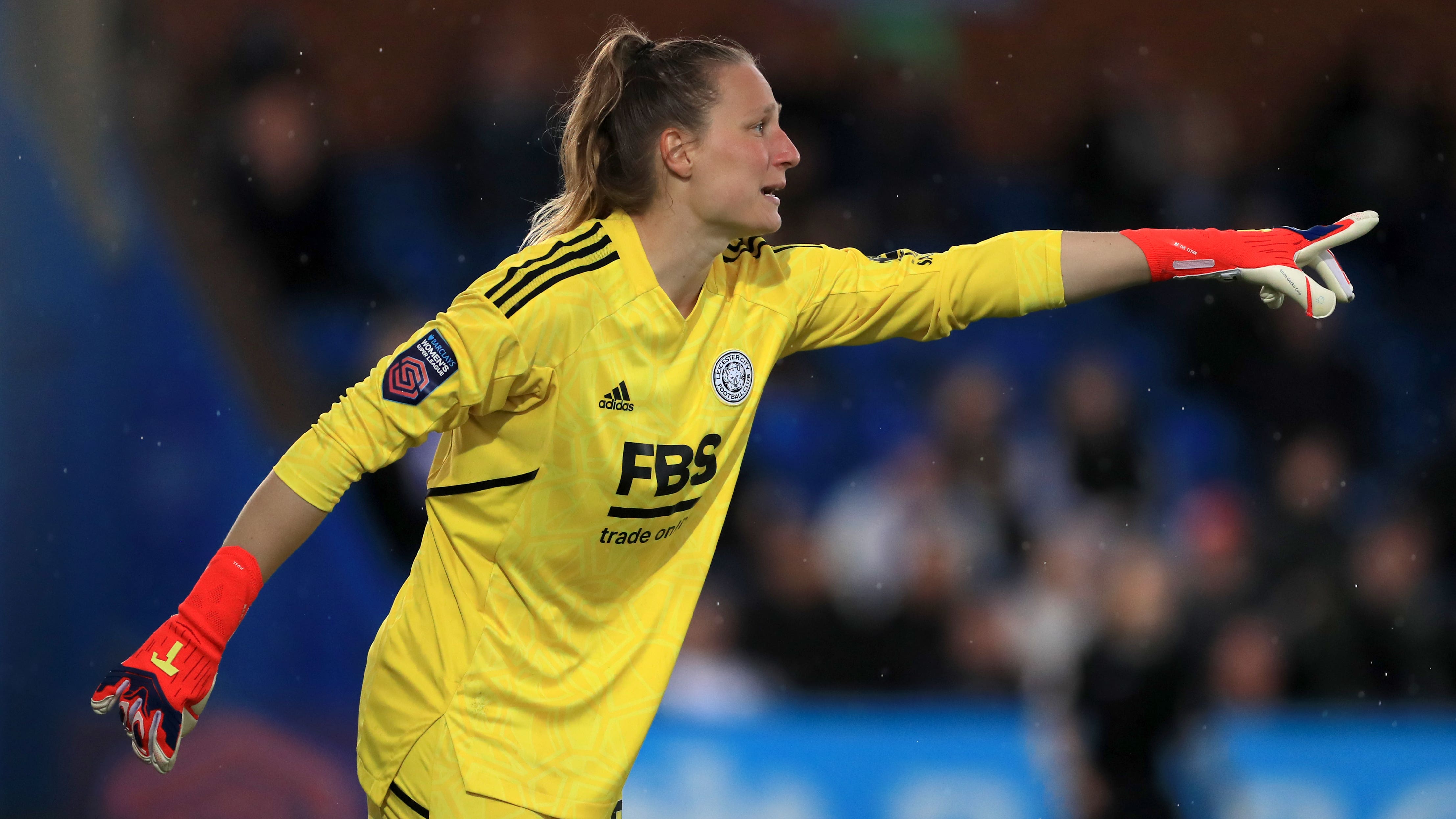 Leicester goalkeeper Janina Leitzig saved a penalty (Bradley Collyer/PA)