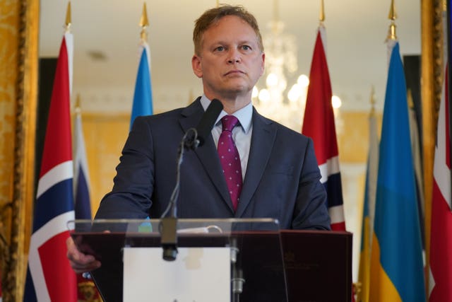 Defence Secretary Grant Shapps at the Maritime Capability Coalition for Ukraine (Lucy North/PA)