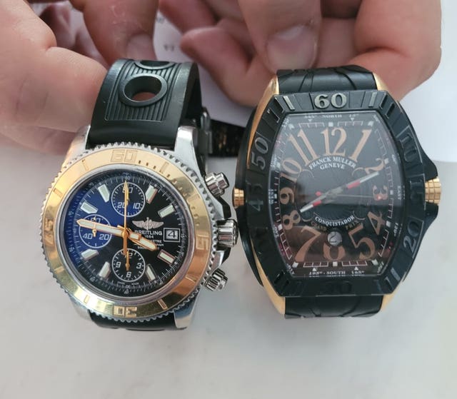 Two watches which were seized by police