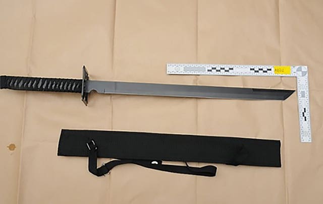 A ninja sword used to attack Neil Charles 