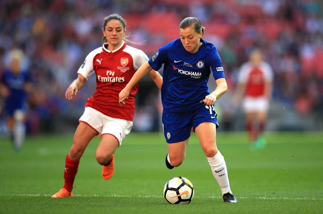 Fran Kirby (right) produced a fine display as Chelsea beat Arsenal at Wembley (Adam Davy/PA Wire)