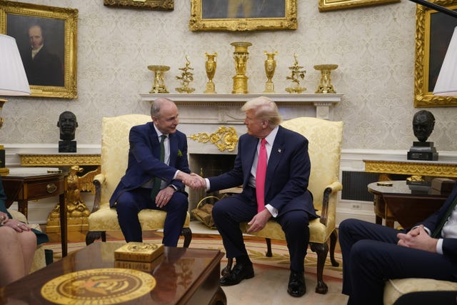 Taoiseach Micheal Martin with US President Donald Trump 