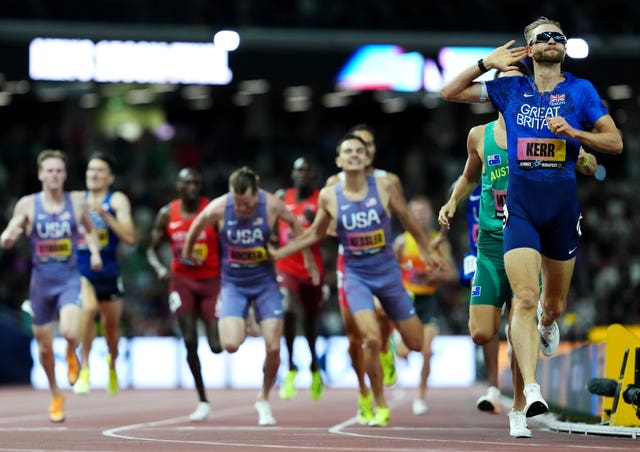 Josh Kerr crosses the line