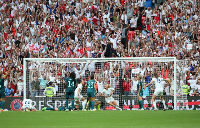 England’s Chloe Kelly scores an extra-time winner in the UEFA Women’s Euro 2022 final against Germany at Wembley