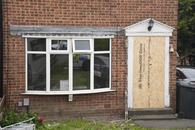 The scene on Russell Close in Heckmondwike