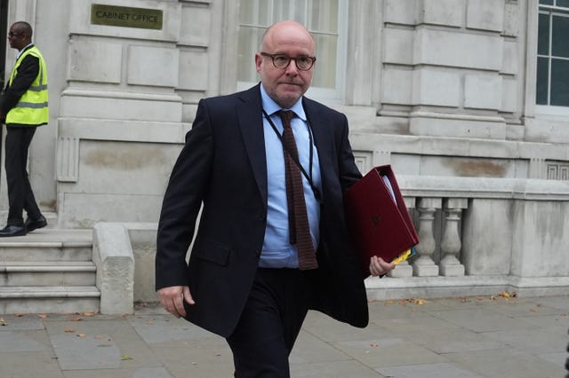 Attorney General Lord Richard Hermer leaves the Cabinet Office