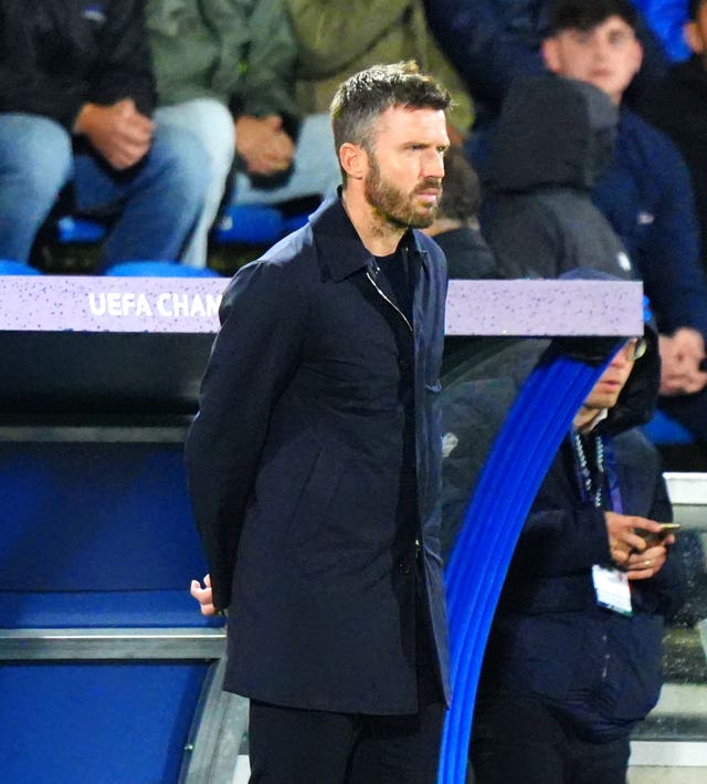 Michael Carrick watches the defeat from the touchline