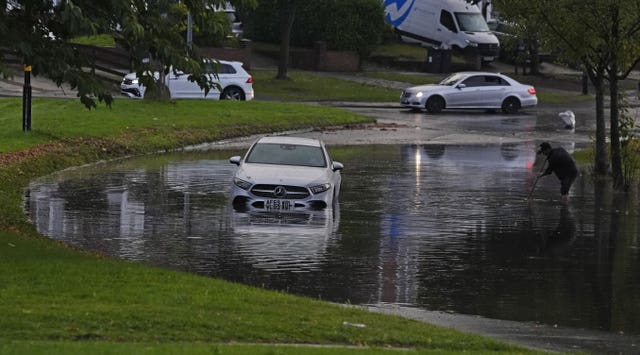 Car in flood water 