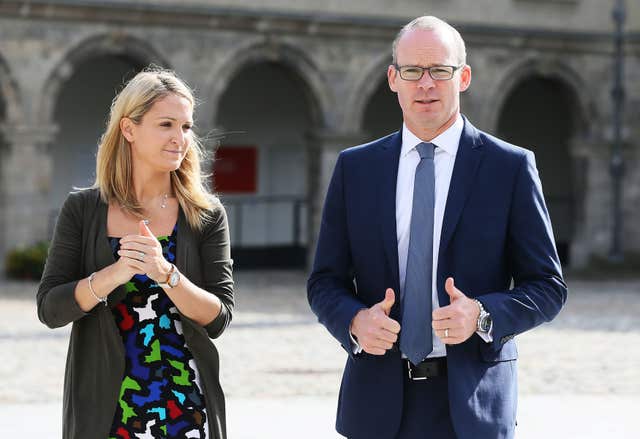 Mr Coveney was joined by Minister for European Affairs Helen McEntee 