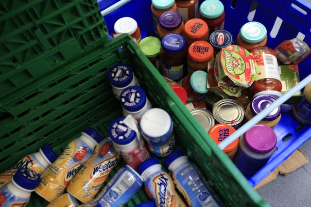 items at a food bank