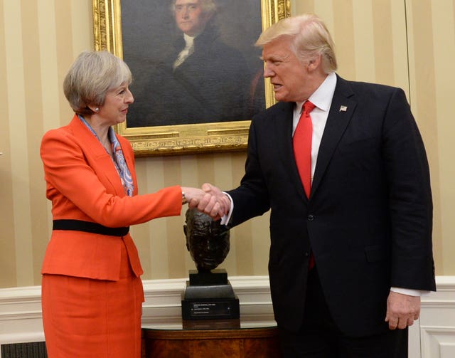 Theresa May meeting Donald Trump 