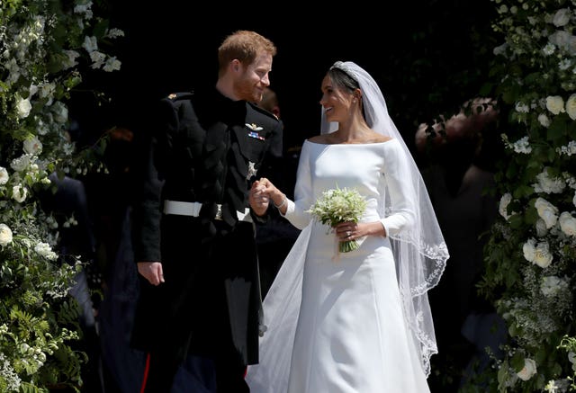 Harry and Meghan on their wedding day