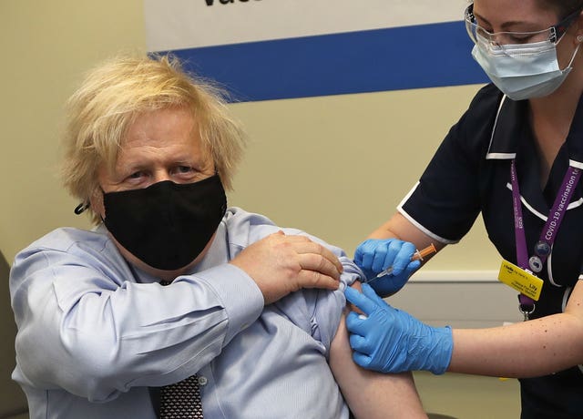 Prime Minister Boris Johnson received the first dose of AstraZeneca vaccine on Friday